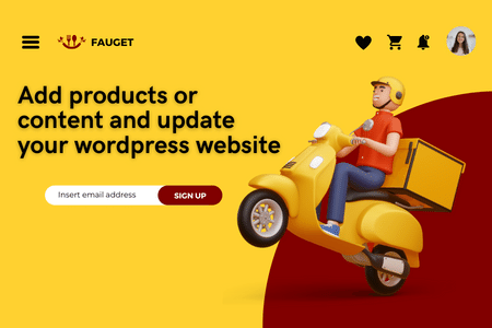 add products or content and update your wordpress website