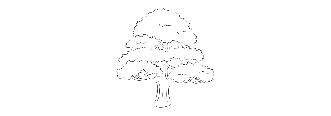 Tree and Plants related line icon set