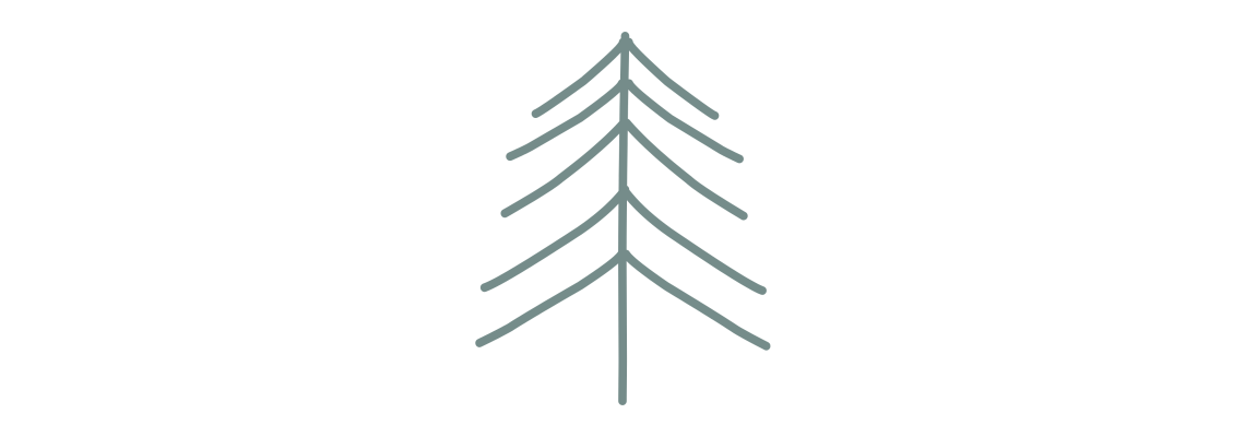 Tree line icon. Tree icons set. Expanded stroke.